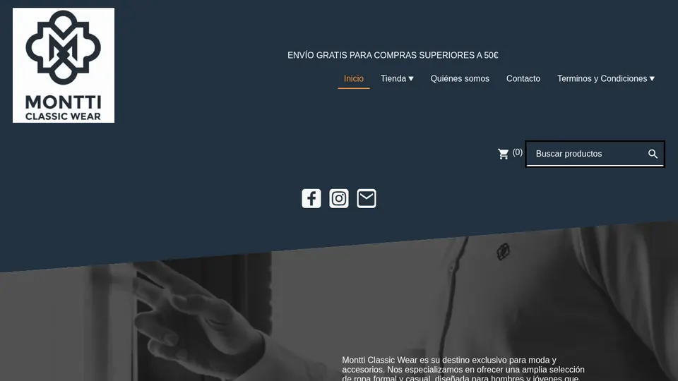 Portada de la web de Montti Classic Wear